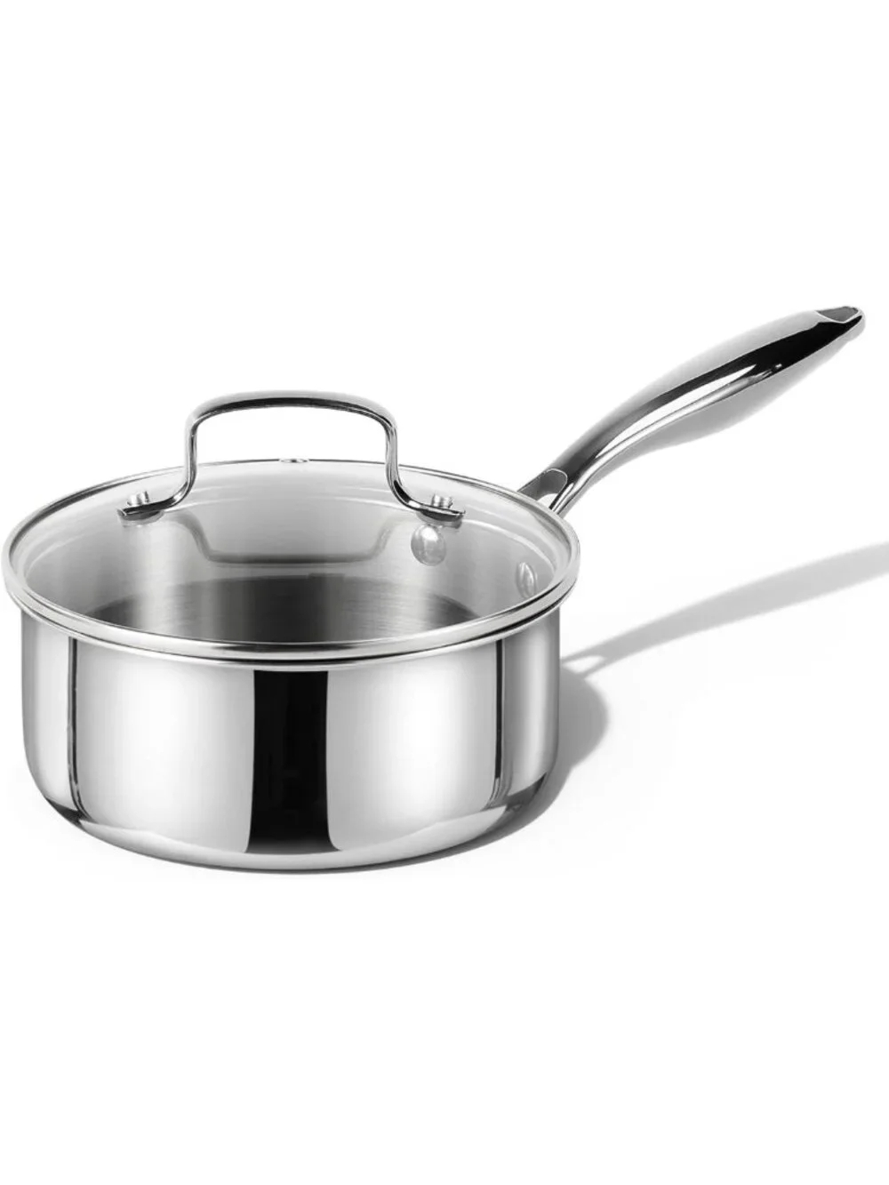 1.5Qt Stainless Steel Saucepan - Non-Toxic, 3-Ply Cookware, Oven Safe, Induction